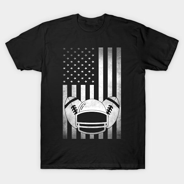 USA American Flag Football Fans Gift T-Shirt by funkyteesfunny